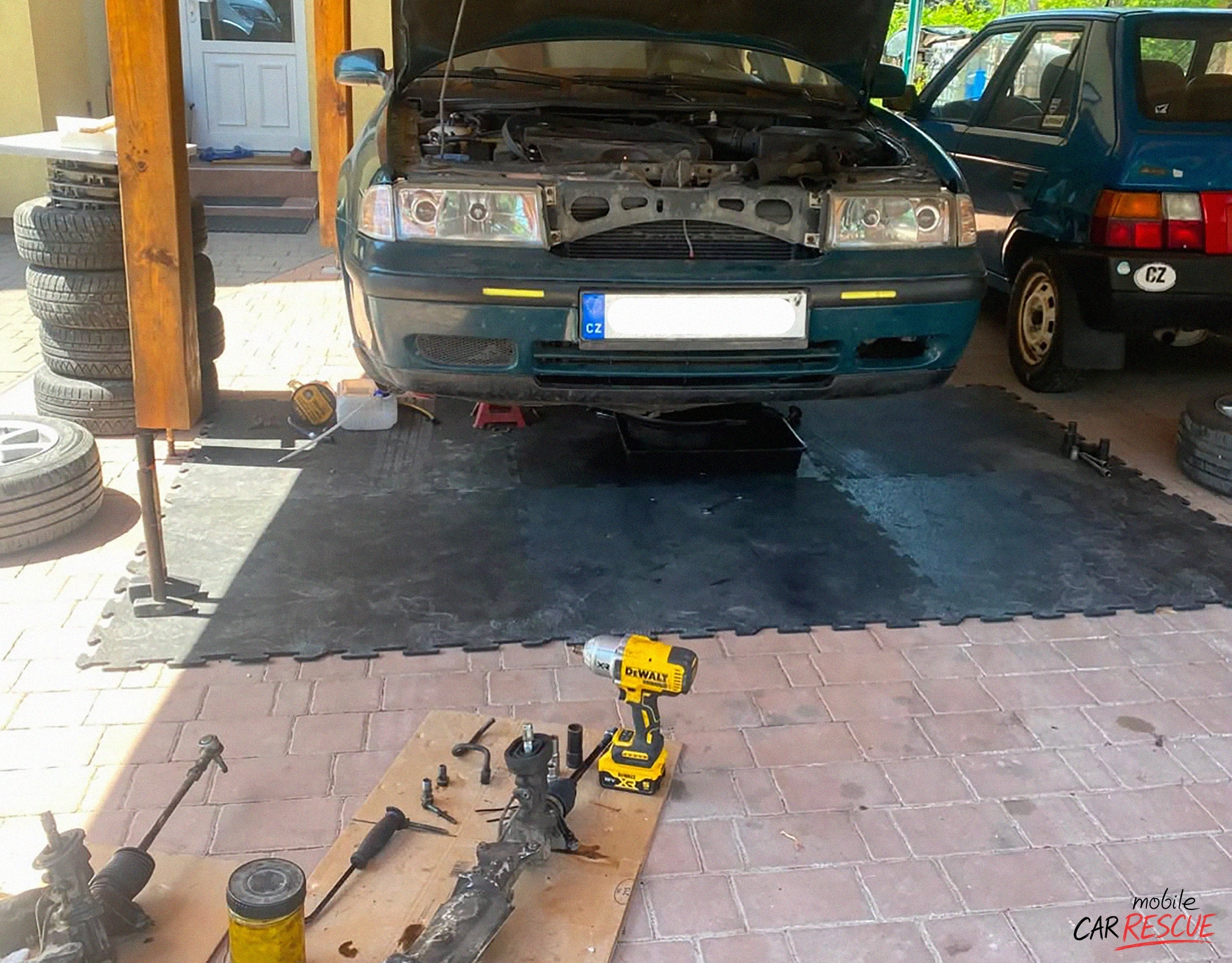 Práce mobilního autoservisu